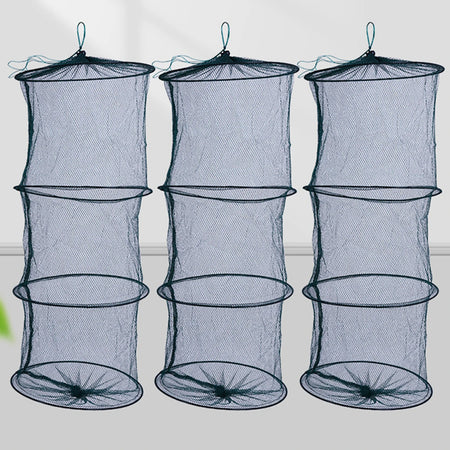 Foldable Multi-Layer Fishing Net: Durable Nylon Mesh for Various Fish