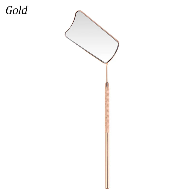 Portable Stainless Steel Grafting Eyelash Extension Checking Mirror Gold