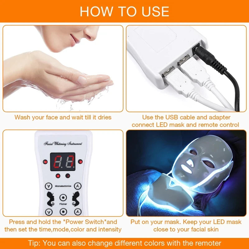 Remote Control For LED Facial Mask &ndash; Seven-Color LED