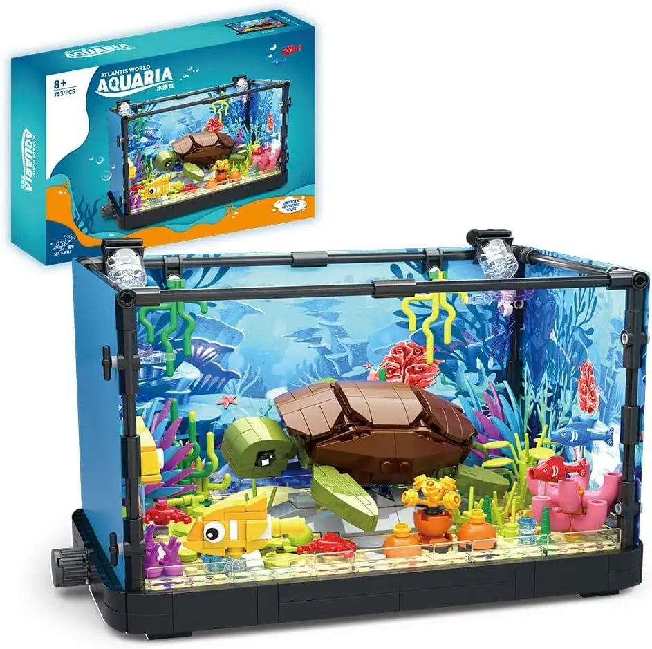 MOC Ocean Fish Tank Building Block Set &ndash; Creative Play SeaTurtle / with box / CHINA