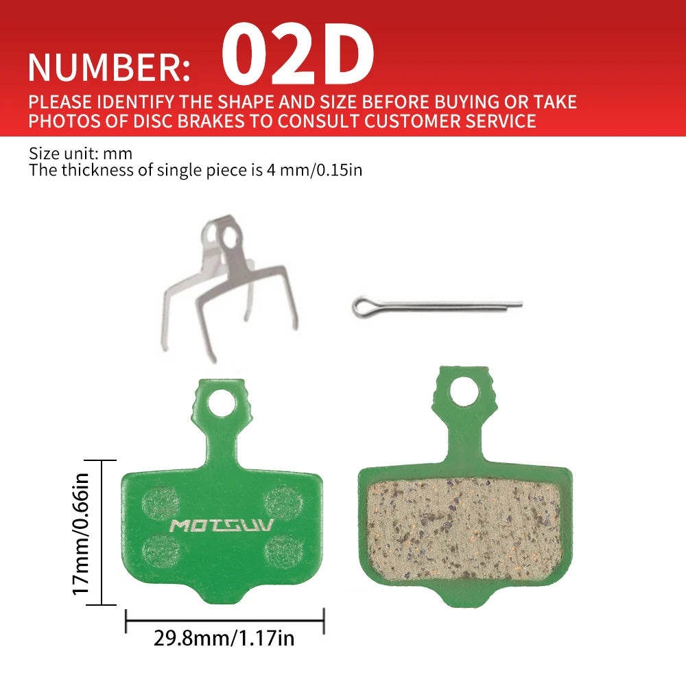 MOTSUV-Bicycle Disc Brakes &ndash; Ceramic Pad Kit Included 4 pares 02D