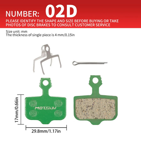 MOTSUV-Bicycle Disc Brakes &ndash; Ceramic Pad Kit Included 4 pares 02D