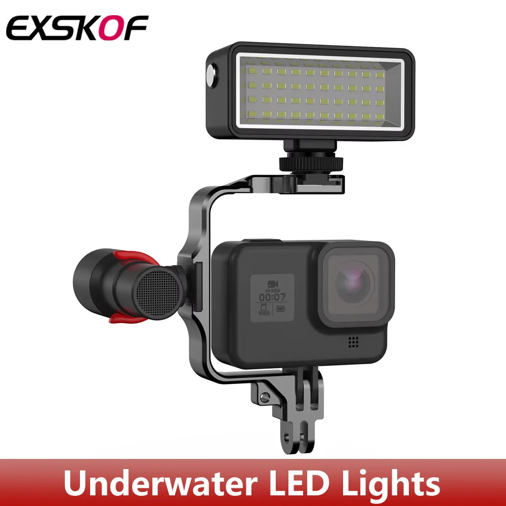 Waterproof LED Diving Fill Light &ndash; Durable Aluminum Bracket for Action Cameras