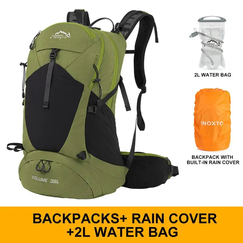 Outdoor Inox Mountaineering Backpack 35L 8107 &ndash; Waterproof DarkGreen2L