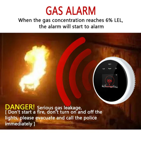 Tuya Gas Leakage Detector &ndash; WiFi App Control LCD Display