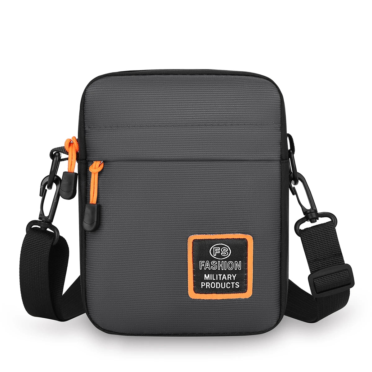 Men&rsquo;s Lightweight Nylon Crossbody Bag with Multiple Compartments and Adjustable Strap GRAY