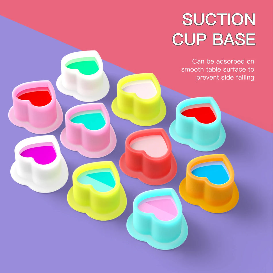 200Szt Serce Kształt Jednorazowe Silikonowe Kubki na Pigment Tatuażu