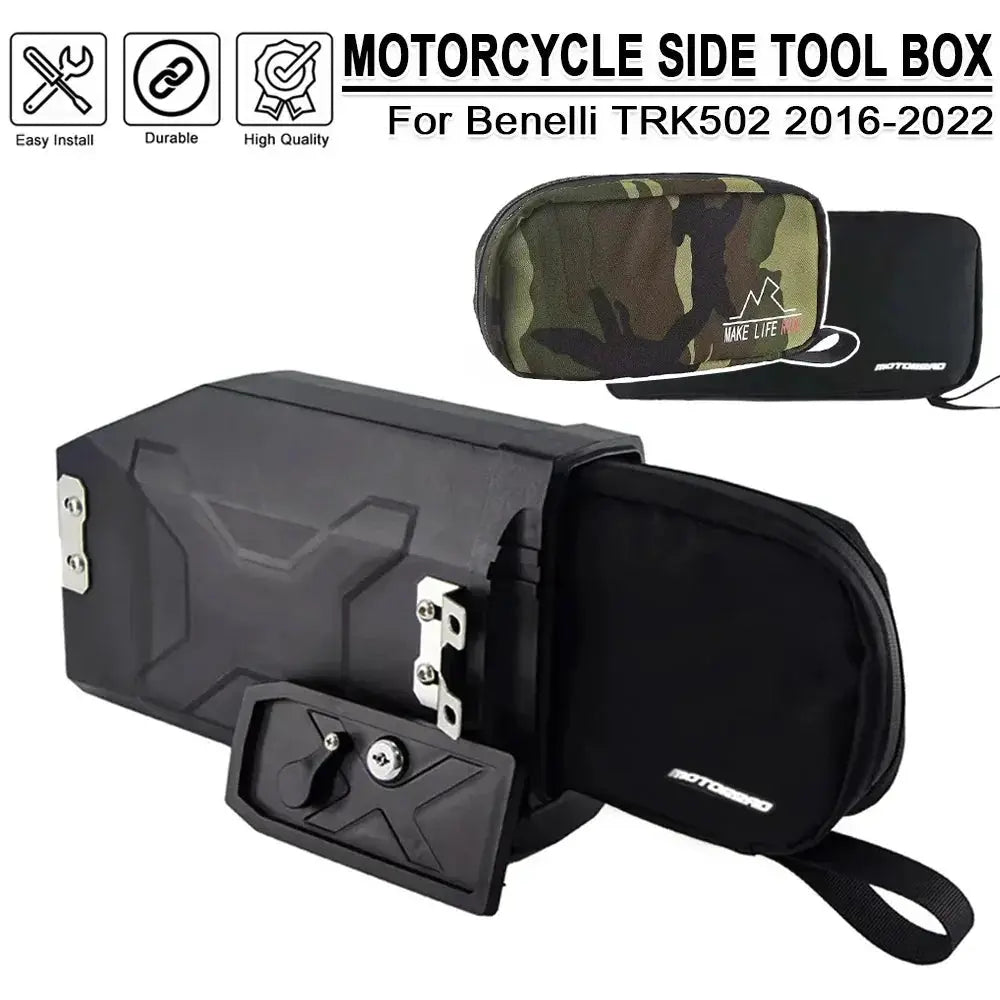 For Benelli TRK502 TRK502X TRK 502 X 2016-2023 Motorcycle 5L Storage Case Side Bracket Tool Box Decorative Plastic Box Toolbox by InterCyprus Trading Ltd
