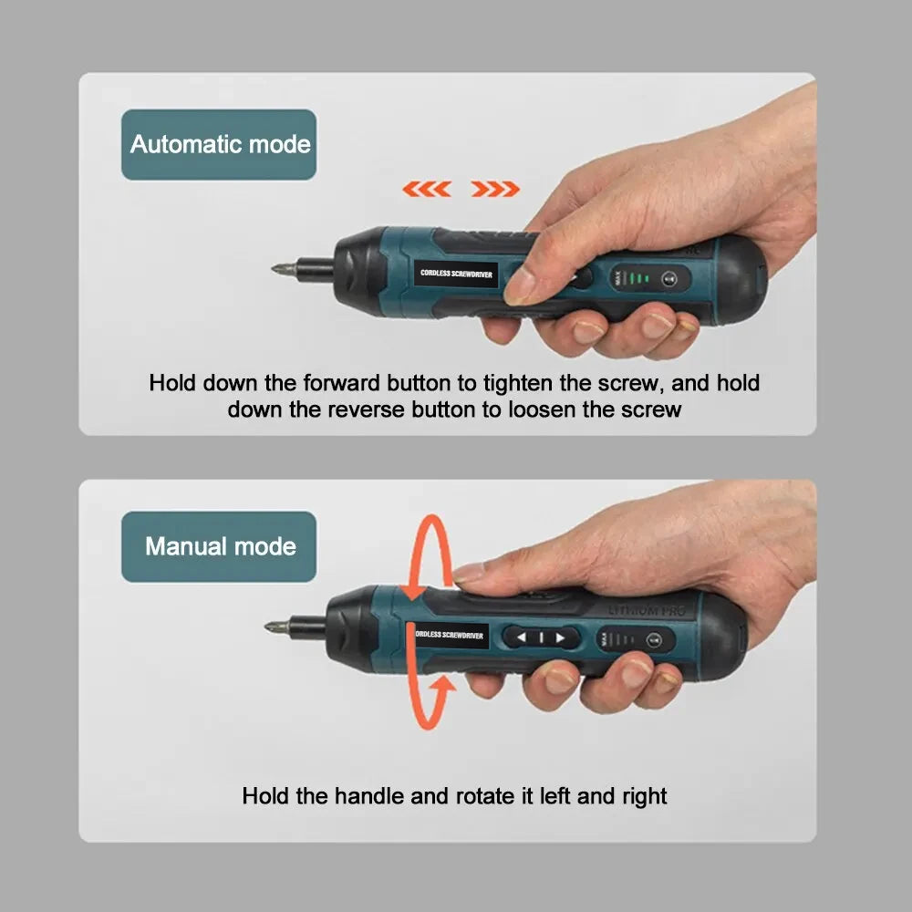 Mini Electric Screwdriver Set &ndash; USB Rechargeable 1300mAh