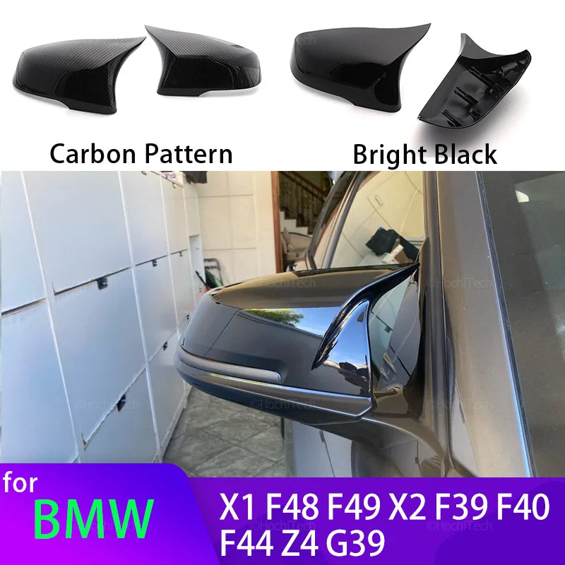 Anglies pluošto išvaizdos juodas šoninio veidrodžio dangtelis BMW F44 F40 G29