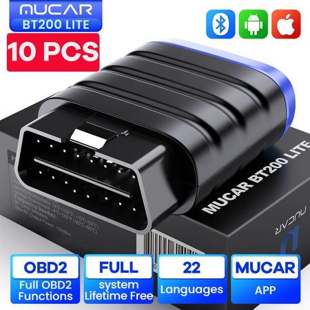 MUCAR BT200 LITE OBD2 Bluetooth Scanner &ndash; Full Diagnostics 10 PCS BT200 LITE / spain