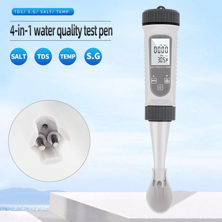 SALT-785 4 In 1 TDS Meter &ndash; Water Quality Tester For Pools