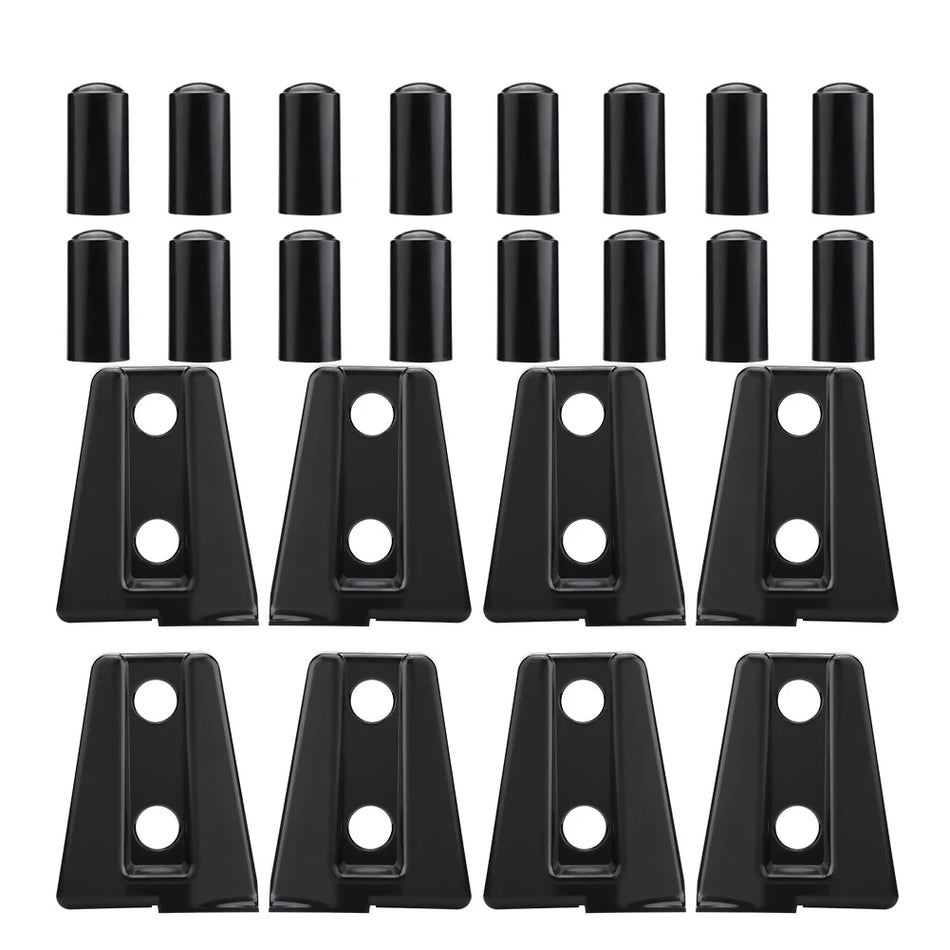 Door Hinge Cover Trim Set for Jeep Wrangler JK 2007-2018 8 Pieces Black ABS Plastic