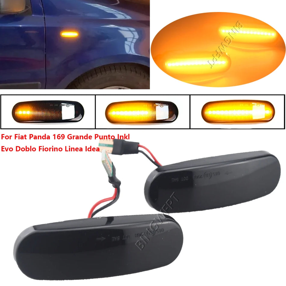 Dinamiski LED sānu marķēšanas lukturi Fiat Panda Grande Punto Doblo