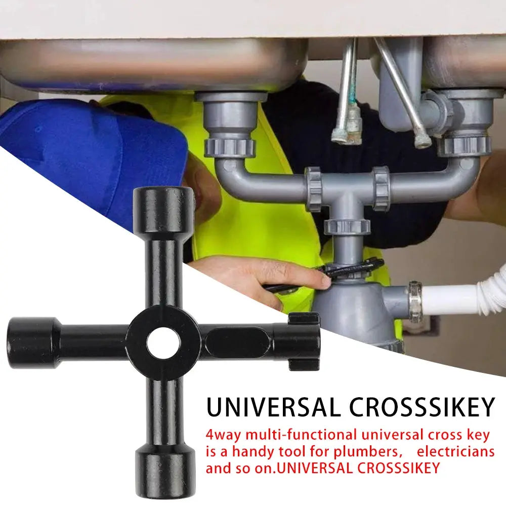4 Way Cross Key Electrical Cabinet Key Utilities Key Triangle Wrench Plumber Keys for Faucet, Gas Meter, Valve, Spigots Opening by InterCyprus Trading Ltd