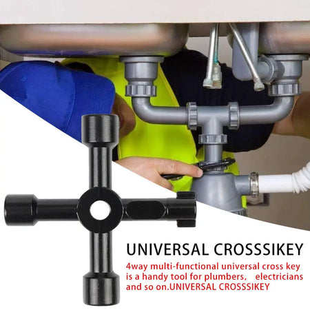 4 Way Cross Key Electrical Cabinet Key Utilities Key Triangle Wrench Plumber Keys for Faucet, Gas Meter, Valve, Spigots Opening by InterCyprus Trading Ltd