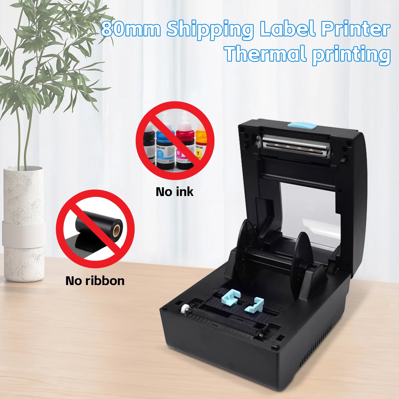 HZTZ 80mm Thermal Label Printer &ndash; USB Bluetooth Printing