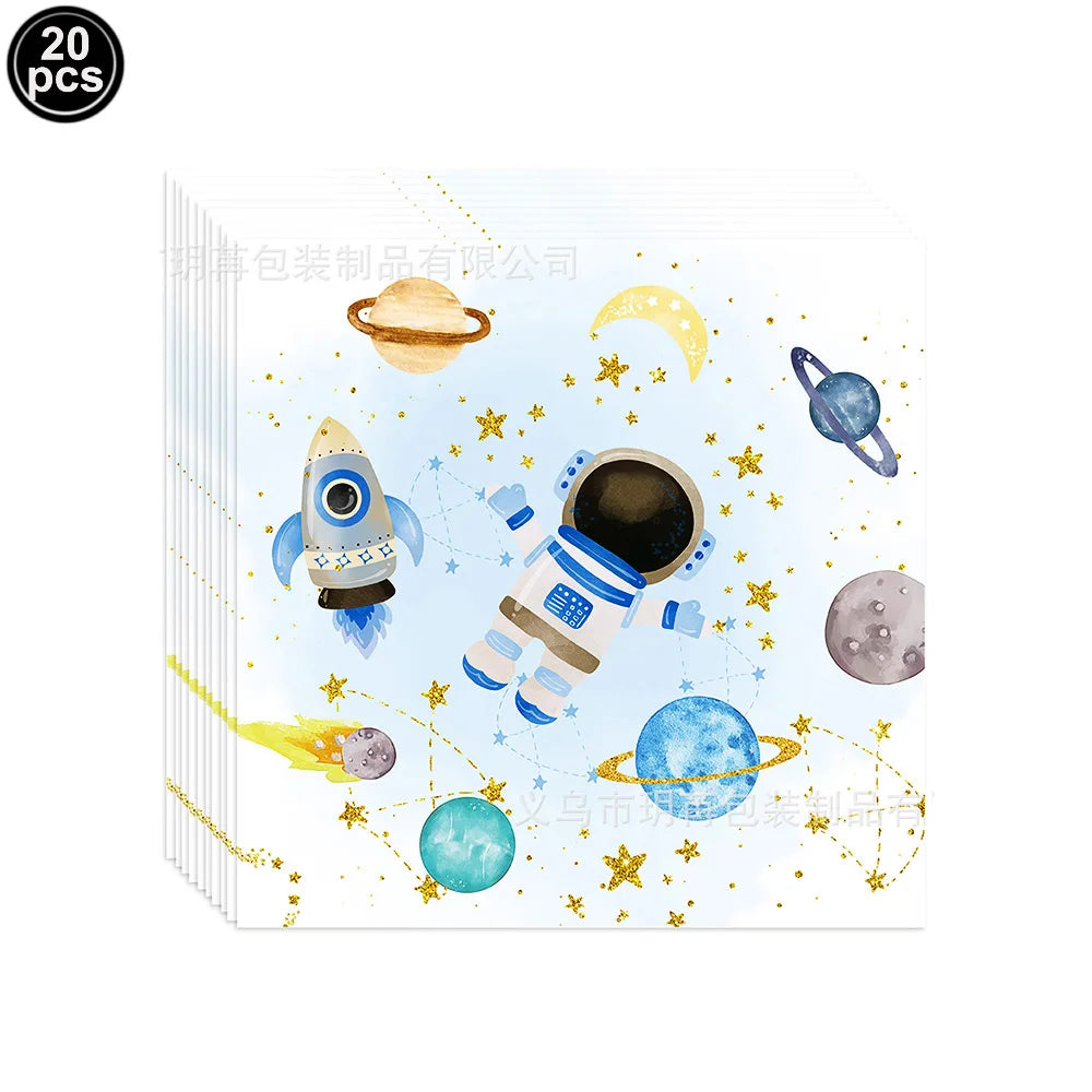 Galaxy Space Balloons Set - 32-Inch Number, Rocket &amp; Astronaut for Boys' Parties