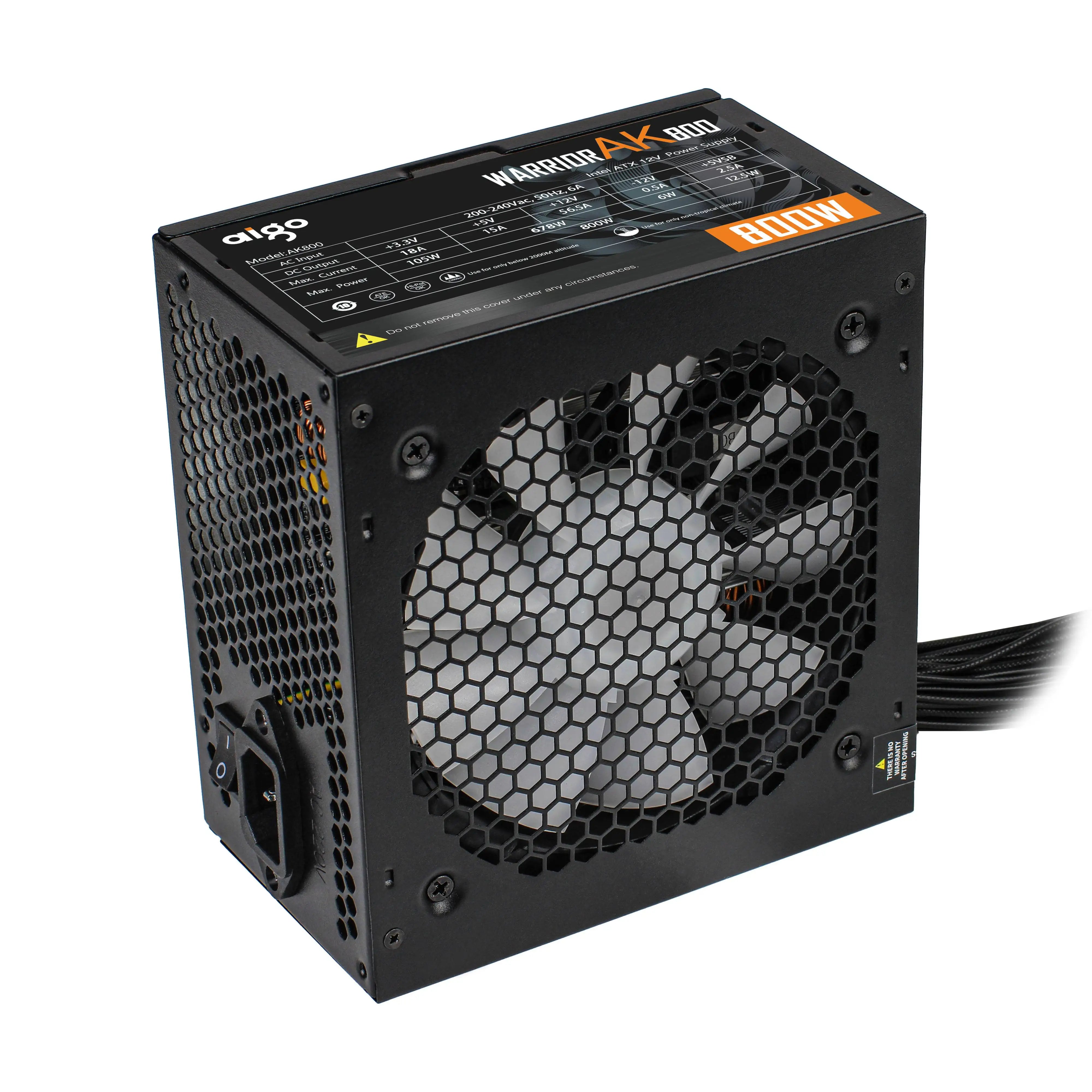 Aigo AK ATX PC PSU Power Supply Unit &ndash; RGB 120mm Silent Fan