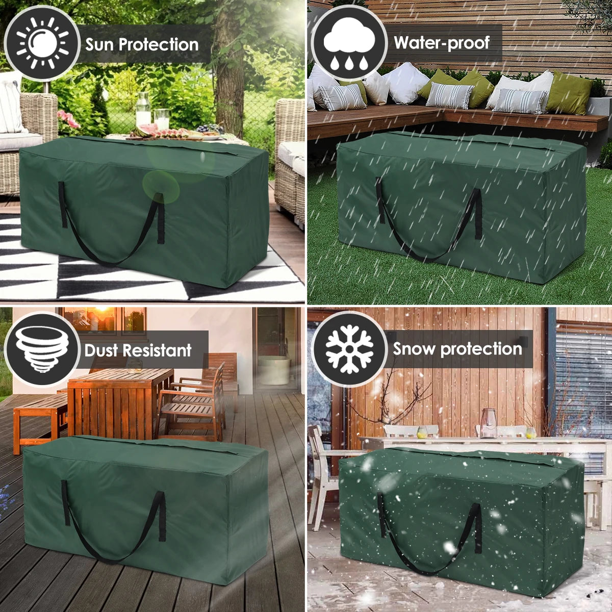Large Capacity Waterproof Cushion Storage Bag - Outdoor Furniture Protection Cover