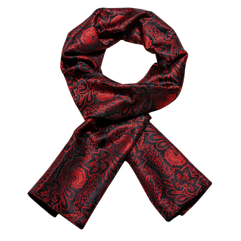 Barry.Wang Jacquard Silk Scarf &ndash; Elegant Floral Paisley Design