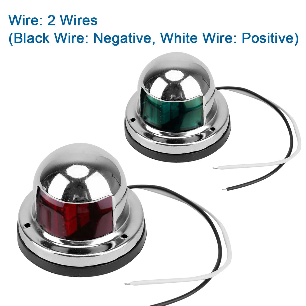 Durable 12V LED Navigation Lights, Marine Yacht, Stainless Steel