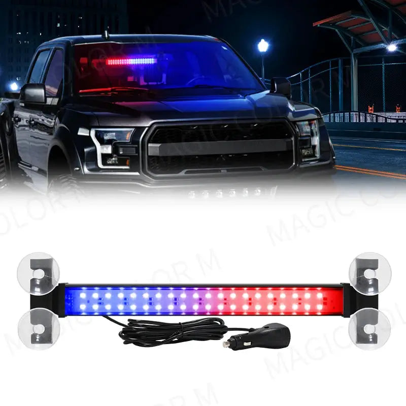 40 LED Strobe Light Front Flash Warning Lamp Auto Windshield Bar Traffic Advisor Flashlight Yellow White Car Accessories 12V-24V by InterCyprus Trading Ltd
