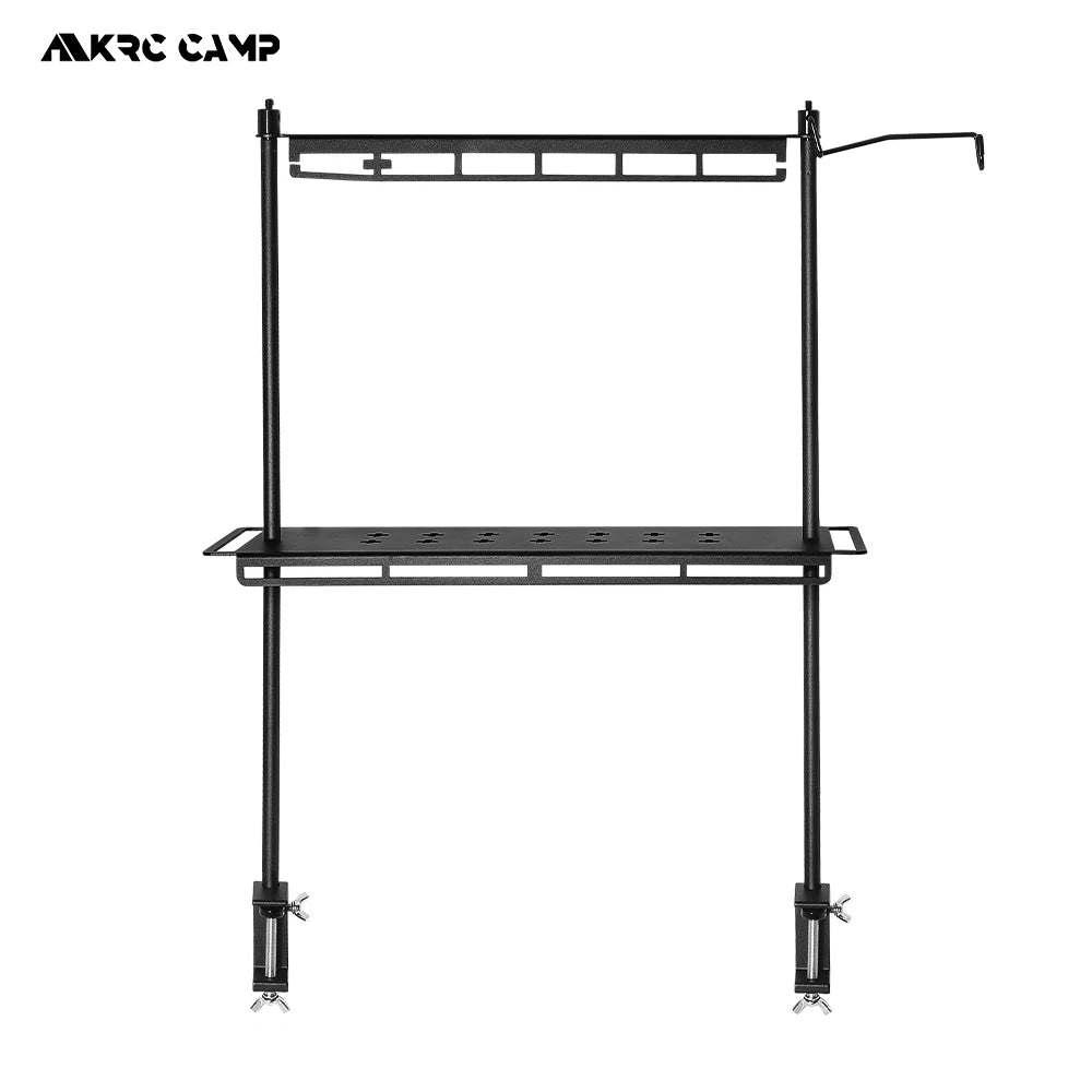 KRC Camp Lightweight Camping Storage Shelf &ndash; Versatile Aluminum Alloy Organizer Long Hanging Rack