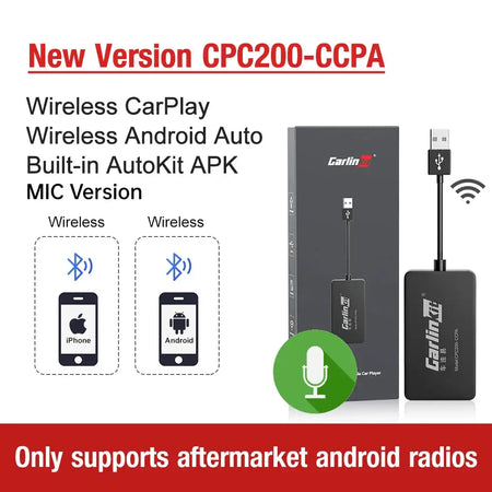 Carlinkit Wired Wireless CarPlay Android Auto Dongle IOS15 NEW CCPA MIC / 365 Days Warranty