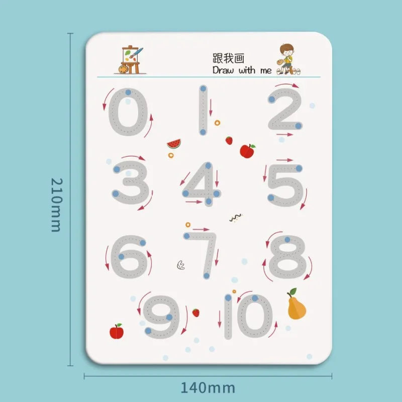 Magical Montessori Tracing Workbook for Kids - Reusable Educational Calligraphy &amp; Drawing Book