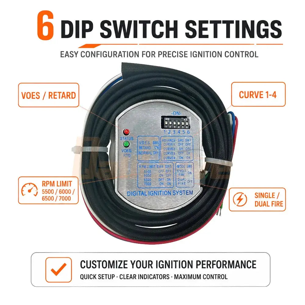 1/5 Pcs 53-644 Programmable Digital Ignition Module Single Dual Fire for Harley Davidson Big Twin Sportster Carbureted EVO 53644 by InterCyprus Trading Ltd