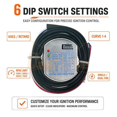 1/5 Pcs 53-644 Programmable Digital Ignition Module Single Dual Fire for Harley Davidson Big Twin Sportster Carbureted EVO 53644 by InterCyprus Trading Ltd