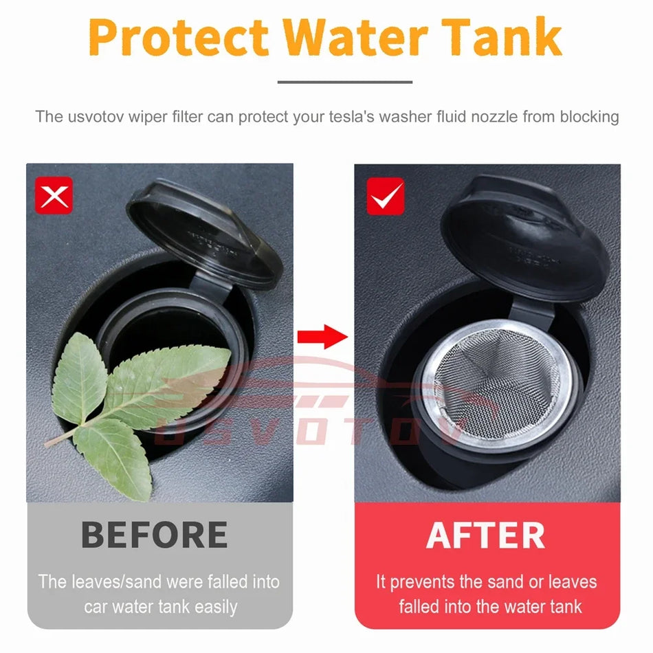 Scheibenwischer-Wasserfilter Edelstahl-Mesh für Tesla Model 3 Y S X