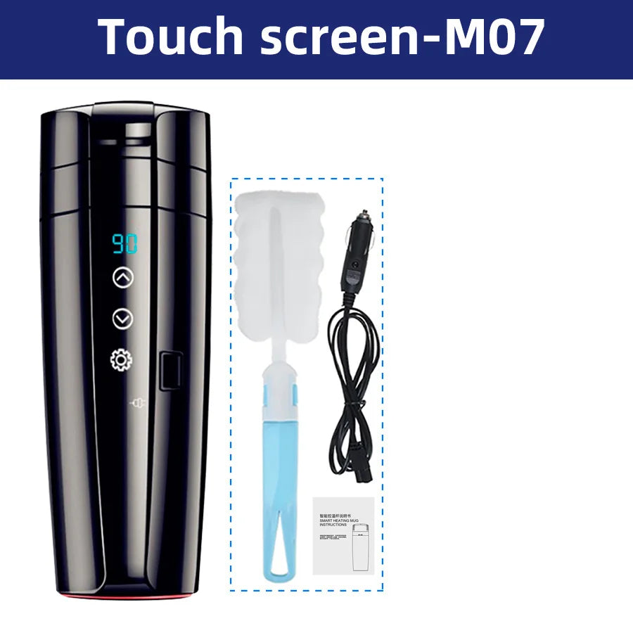 12V 24V Smart Car Heating Cup Electric Kettle - Touch LCD Black Heating Cup-R7