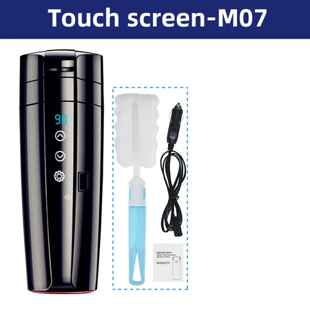 12V 24V Smart Car Heating Cup Electric Kettle - Touch LCD Black Heating Cup-R7