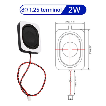 Ultra-Thin HiFi Speaker 4 Ohm 3 Watt - High-Quality Sound Cavity Speaker with Optional Wire Specifications 3525 8ohm2W-1.25port
