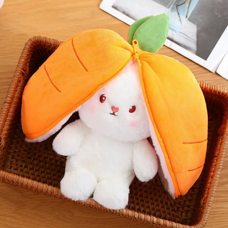 Plush Carrot &amp; Strawberry Rabbit Doll &ndash; Kawaii Animal Pillow