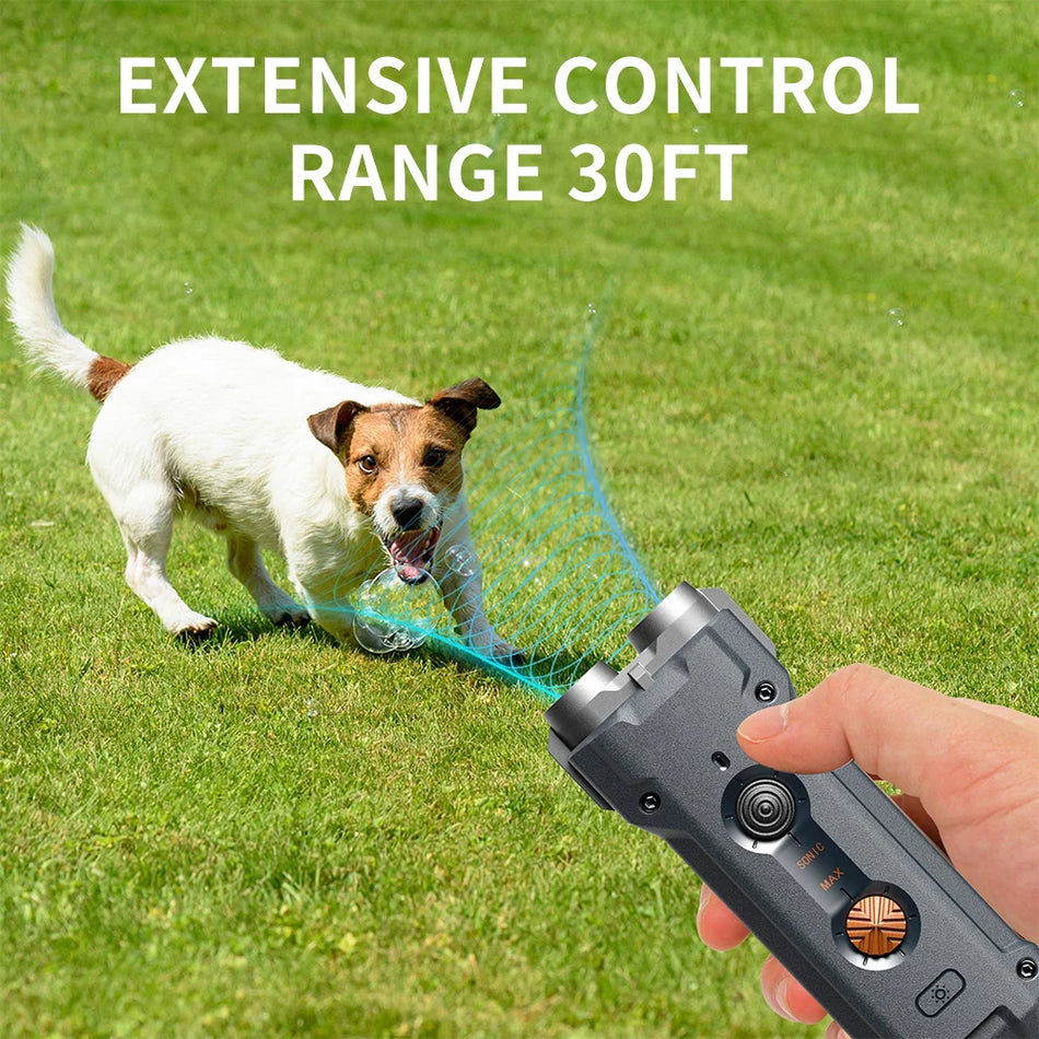 Double Flashlights Ultrasonic Dog Repeller &ndash; Bark Deterrent
