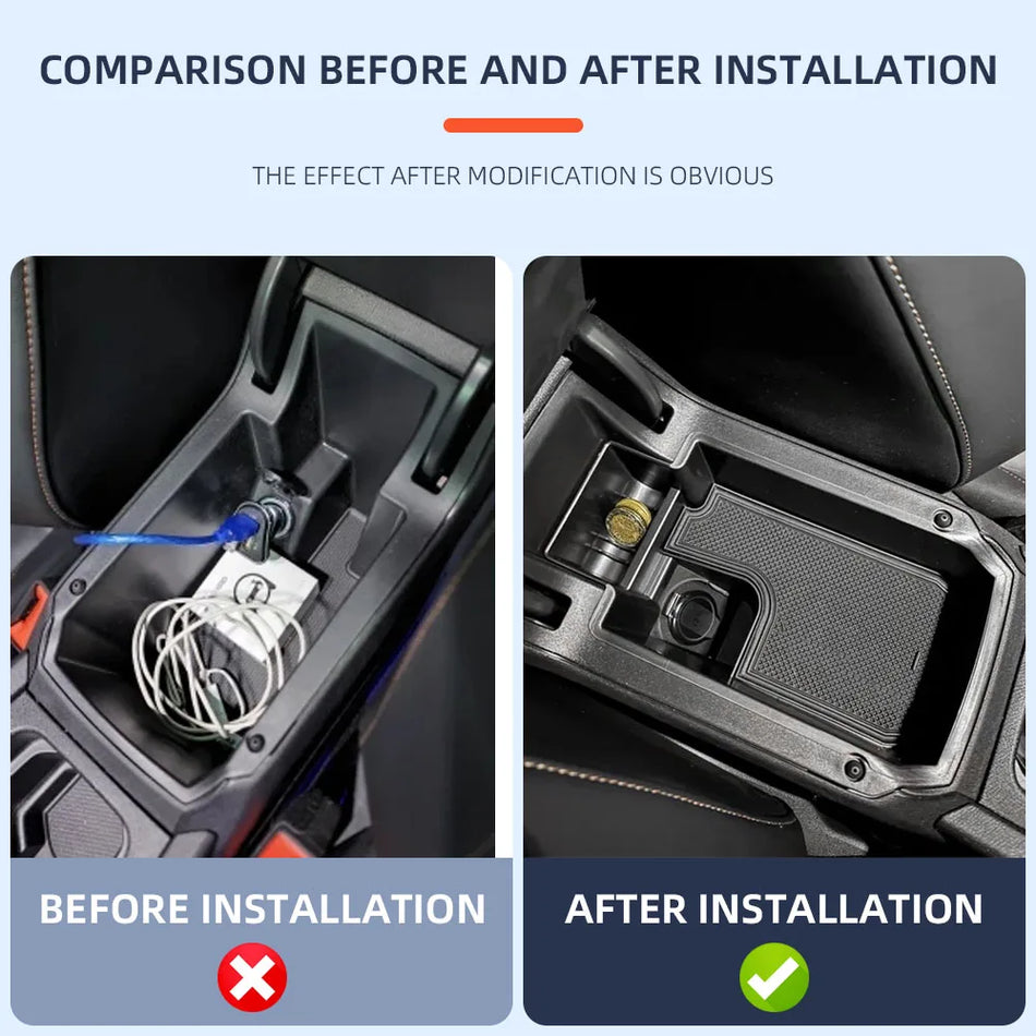 Seat Leon MK4 Konsol Kol Dayama Tepsisi Silikon Mat ile, ABS İç Organizatör