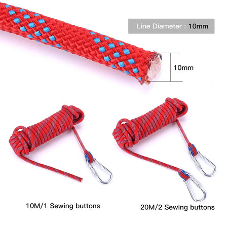 10mm Heavy Duty Paracord Panchute Corad Lanyard with Carabiner Climbing Rope Accessory