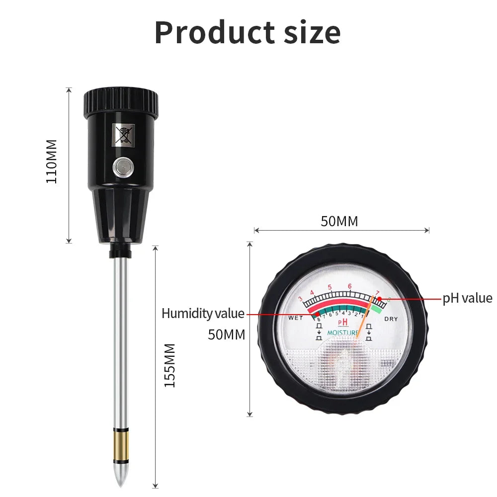 2 In 1 Soil Moisture PH Meter &ndash; Metal Sensor Probe