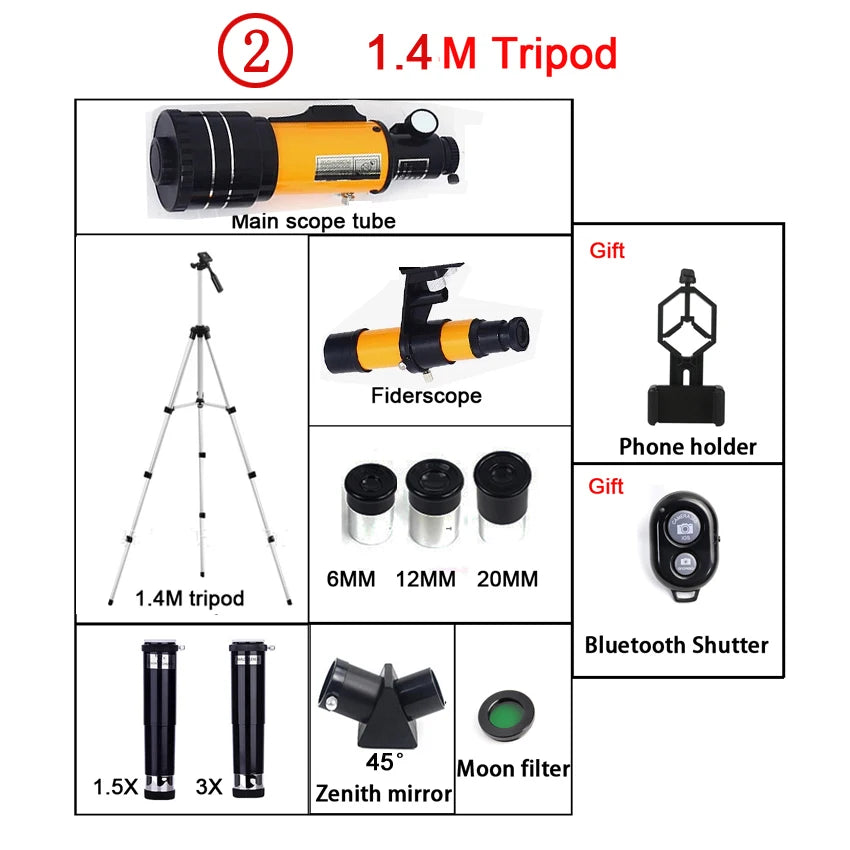 F30070M AZM70300 Telescope &ndash; 150x Zoom for Moon and Stars