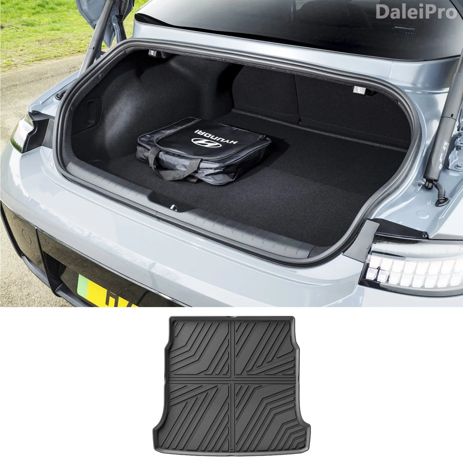 Hyundai Ioniq 6 Kaikki Sään Matot Tavaratilaan Mukautettu Sopivuus 3D TPE