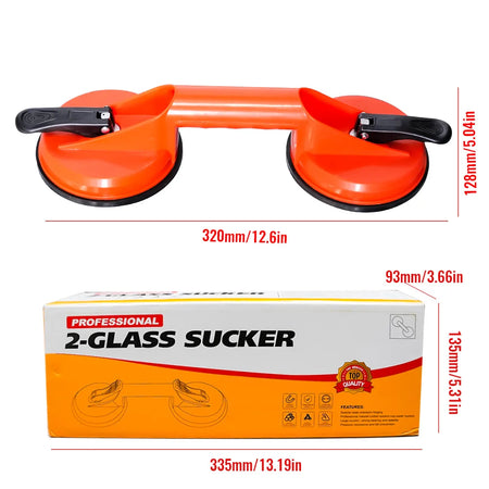 Glass Lifting Suction Cups &ndash; Heavy Duty Vacuum ABS Handle 1PC with box