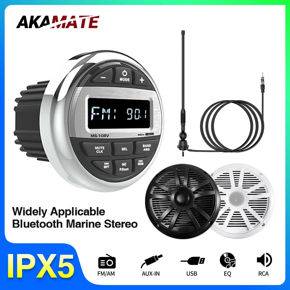 Boat Radio System Media Player Marine Radio /Speaker /FM AM Antenna ...