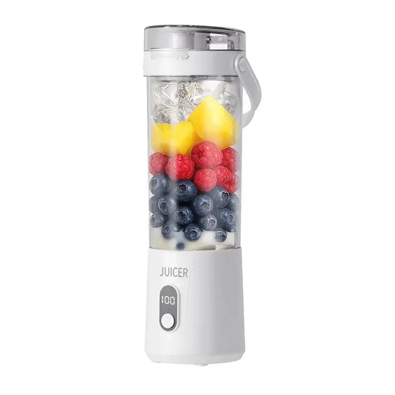 Portable Juicer Cup 600ml USB Rechargeable Multifunctional Button model white