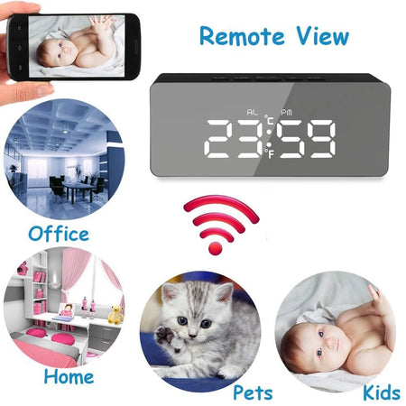 OCkic WiFi Mini Camera &ndash; HD 1080P Dual Alarm Clock Monitor