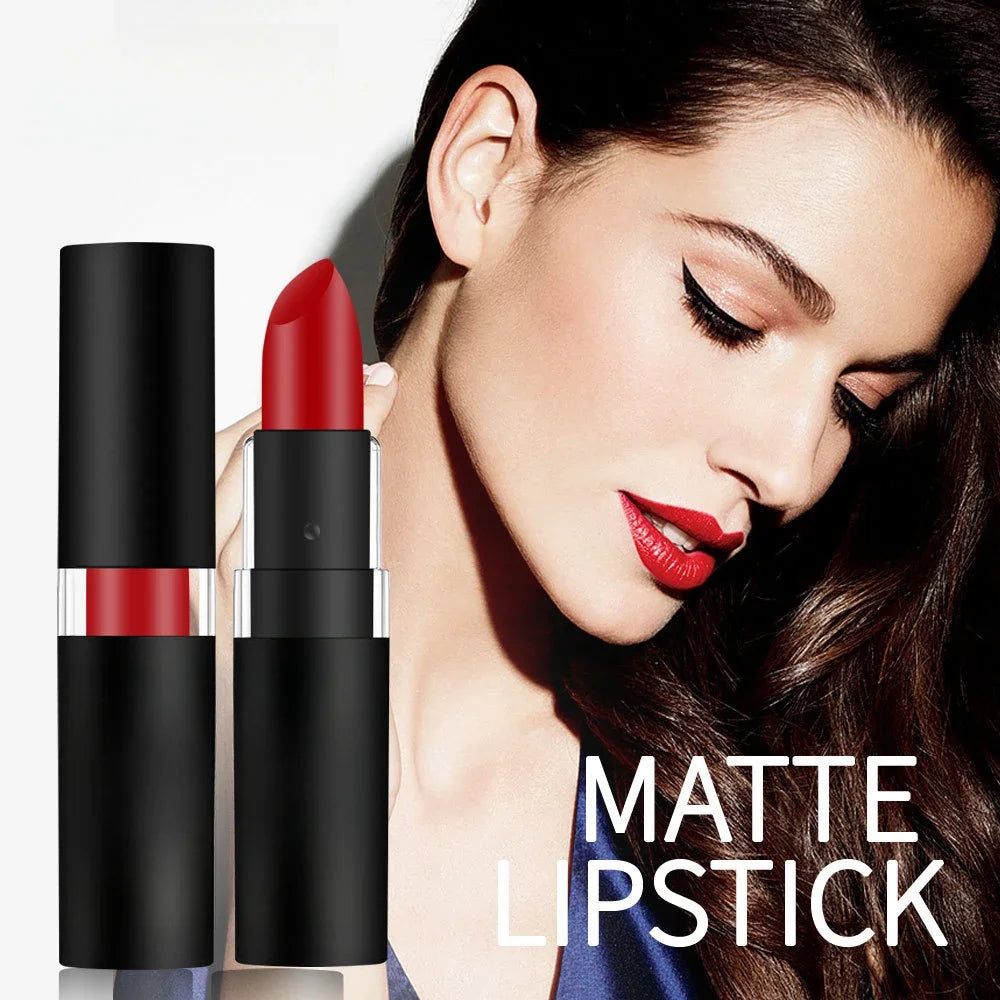 Matte Dark Wine Red Waterproof Lipstick - Easy to Apply, Long-lasting