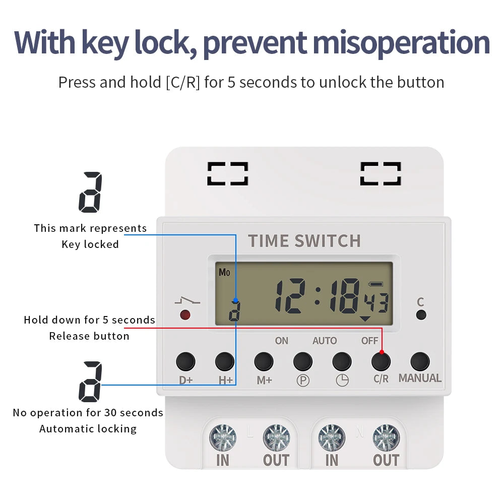 Automatic Time Control Switch 220V Digital Timer &ndash; Weekly