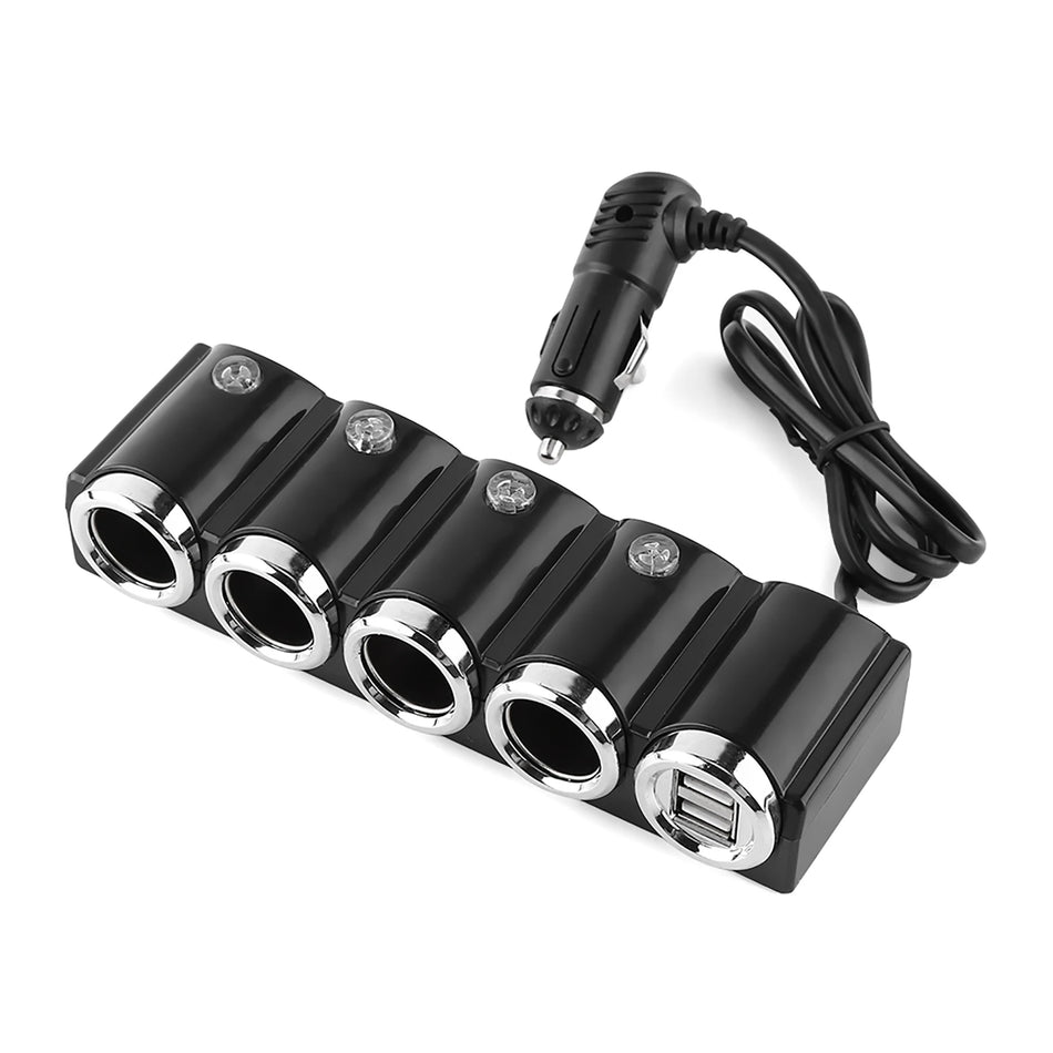 Splitter pentru priza de bricheta auto USB 4-Way, 12V-24V, Metal